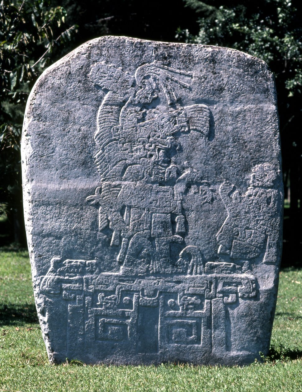 Stela, från El Meson, sen förklassisk period av Mexican School
