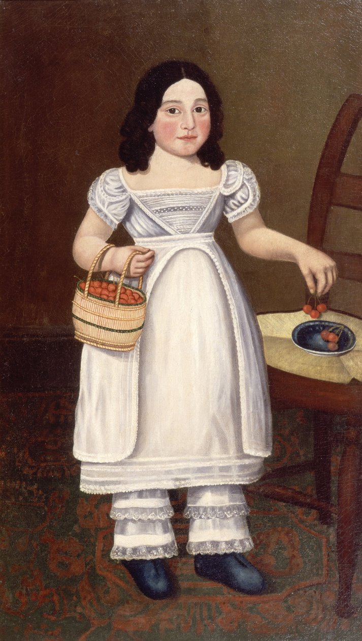 Girl in White With Cherries av Micah Williams