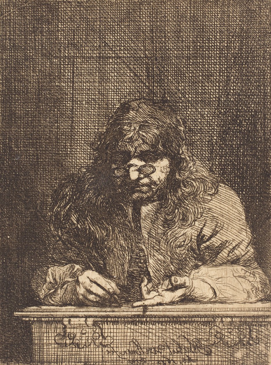 Självporträttteckning, 1675 (etsning på lagt papper) av Michael Leopold Willmann