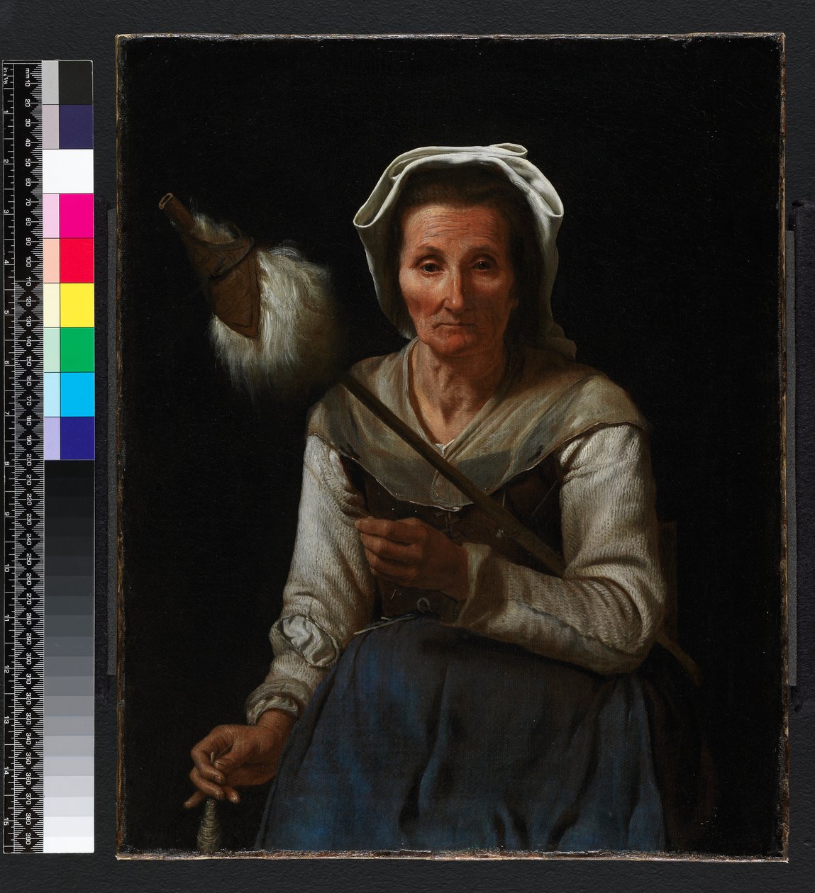 Gammal kvinna spinner, 1646-48 av Michael Sweerts