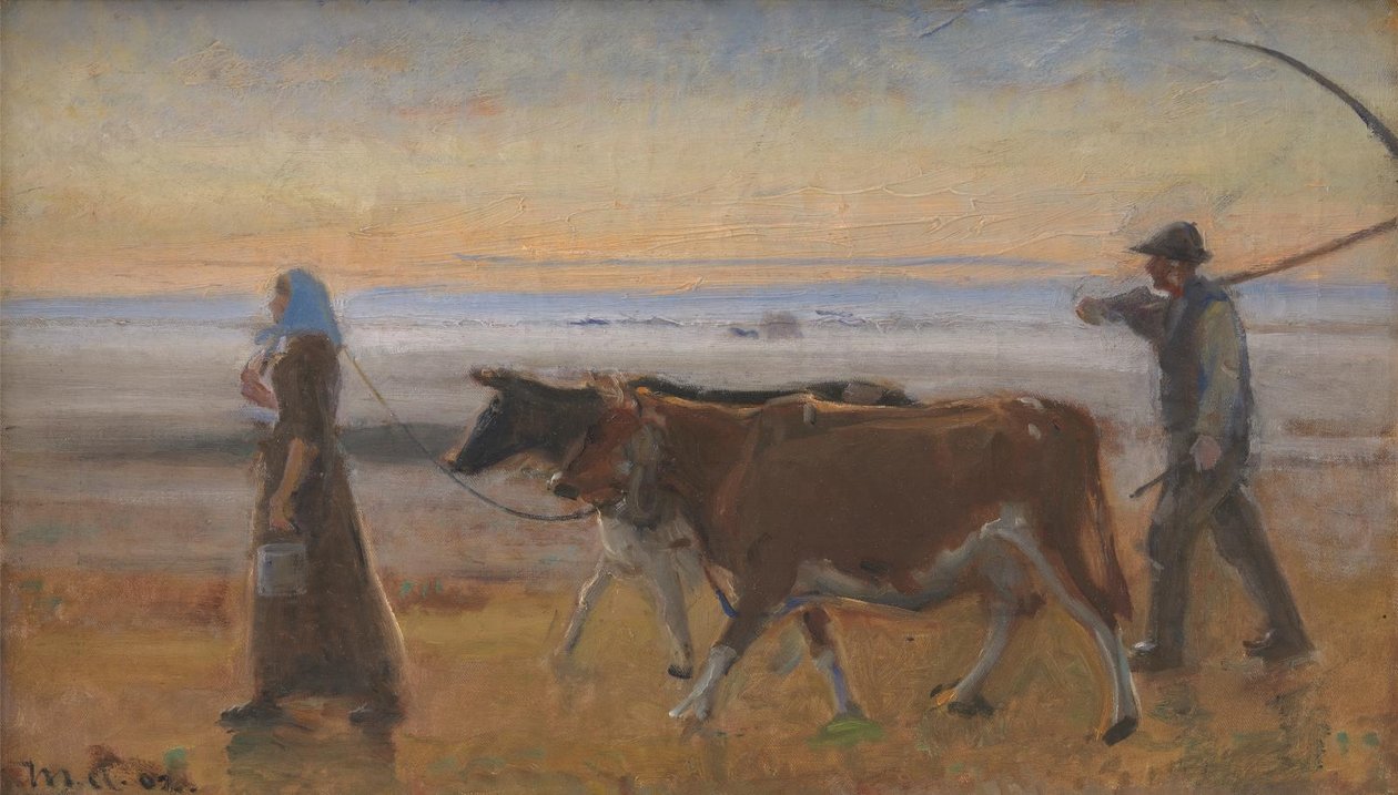 Kor som drivs över heden av Michael Ancher