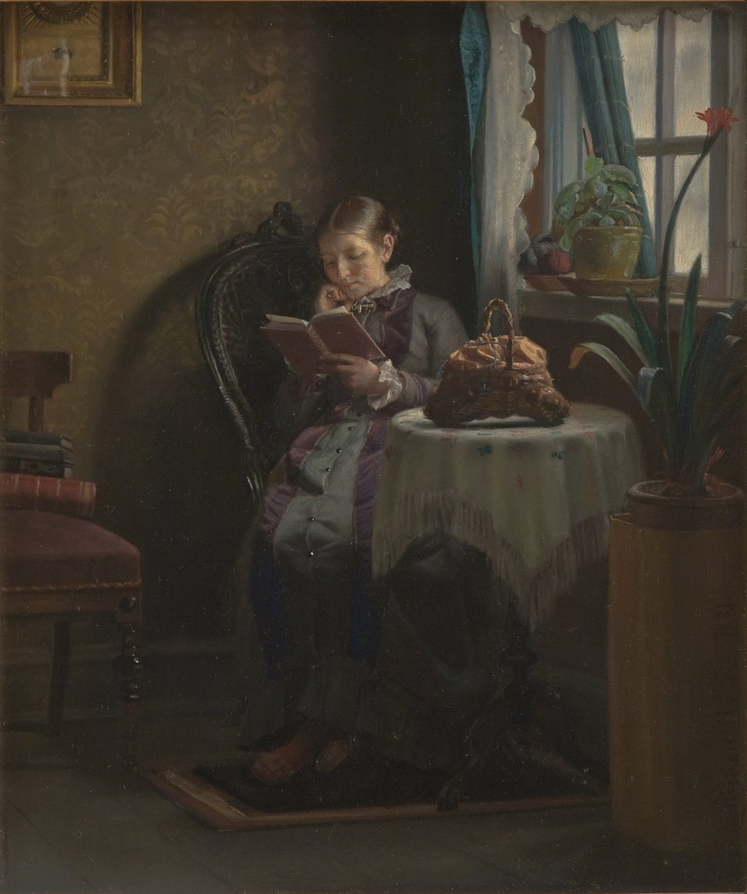 Konstnärens fru läser av Michael Ancher