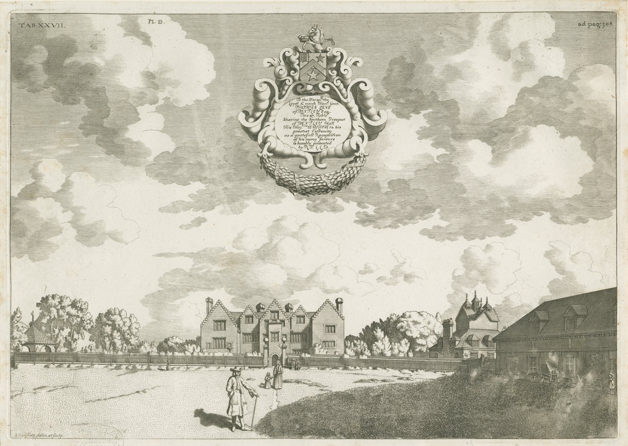 Bentley Hall: gravyr i kopparplåt, [1686] (tryck) av Michael Burghers