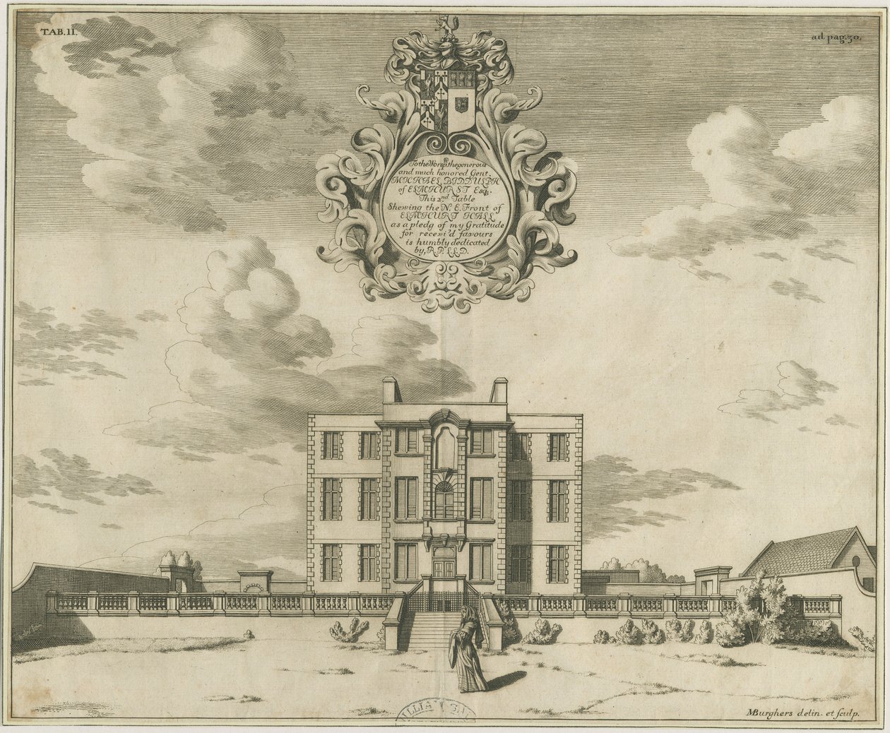 Elmhurst Hall: kopparplåtgravyr, nd [1653-1686] av Michael Burghers
