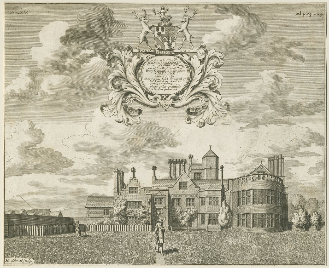 Fisherwick Hall: kopparplåtgravyr, nd [1653-1686] (tryck) av Michael Burghers