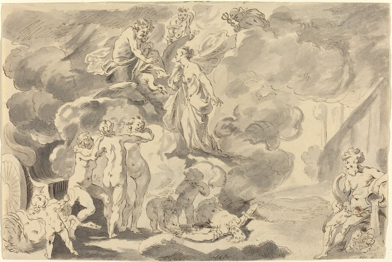 Phaetons död av Michael Burghers after Johann Liss