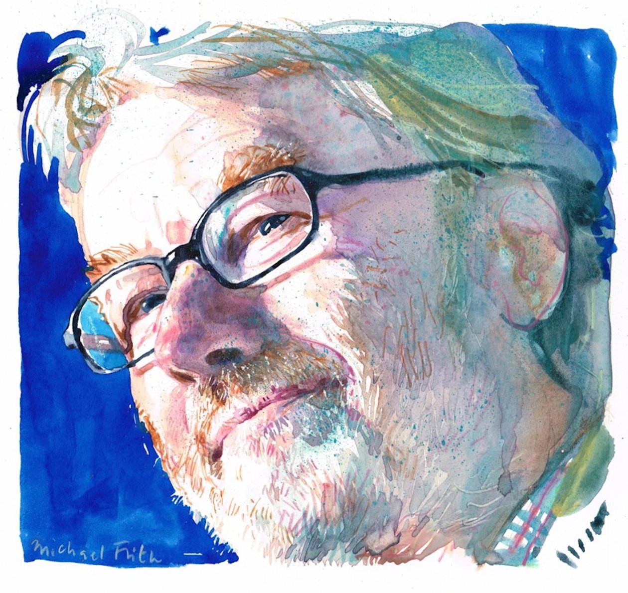 Iain Banks (akvarell) av Michael Frith