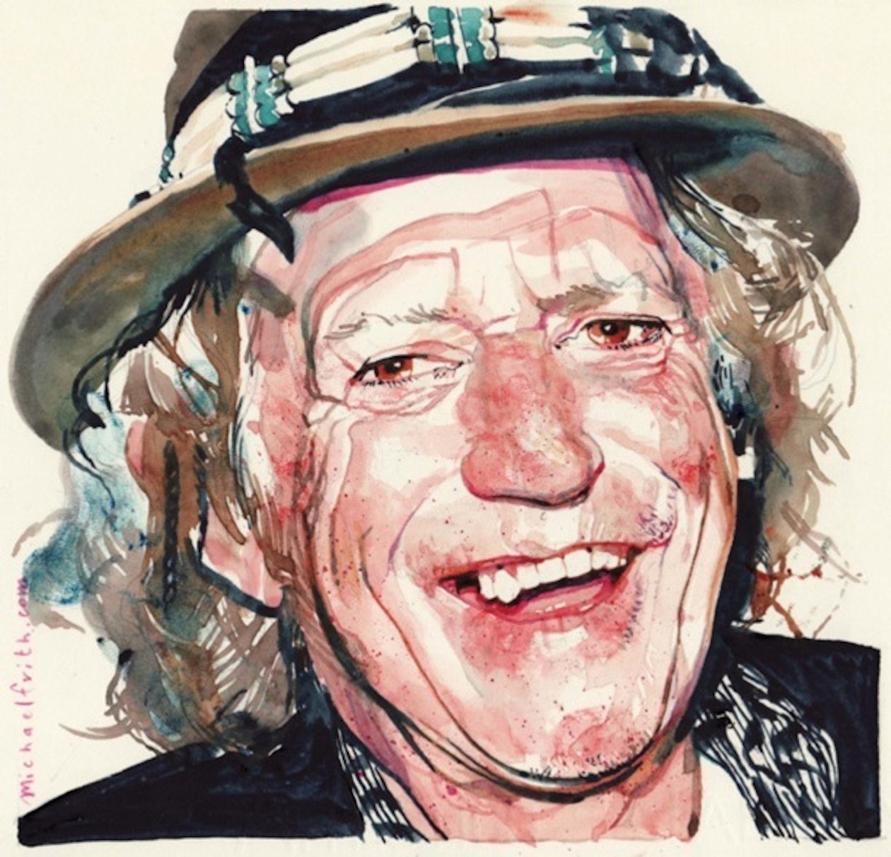 Keith Richards (akvarell) av Michael Frith