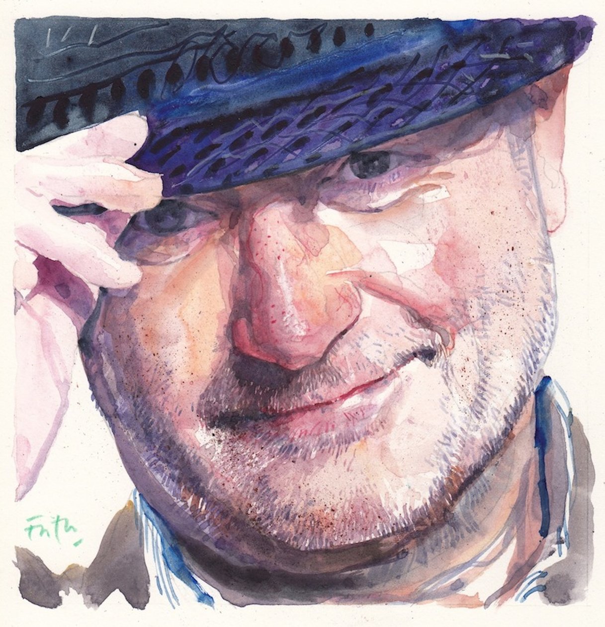 Phil Collins (akvarell) av Michael Frith