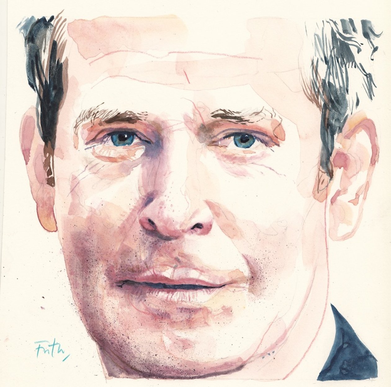 Tom Hollander (akvarell) av Michael Frith