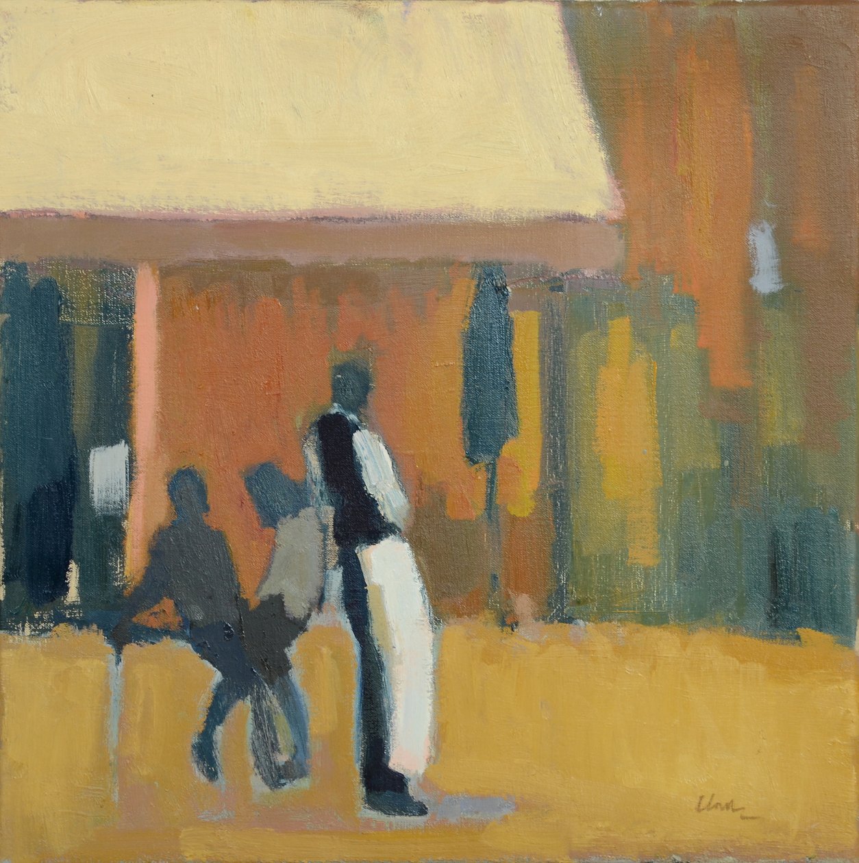Servitör, Paris, 2016 (olja på linne) av Michael G. Clark