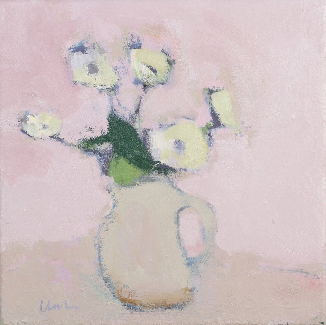 Vita anemoner, 2016 (olja på linne) av Michael G. Clark