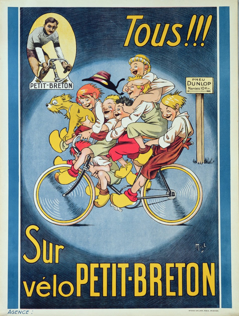 "Alla på Petit-Breton-cykeln", reklam för en cykel av Michel Liebeaux