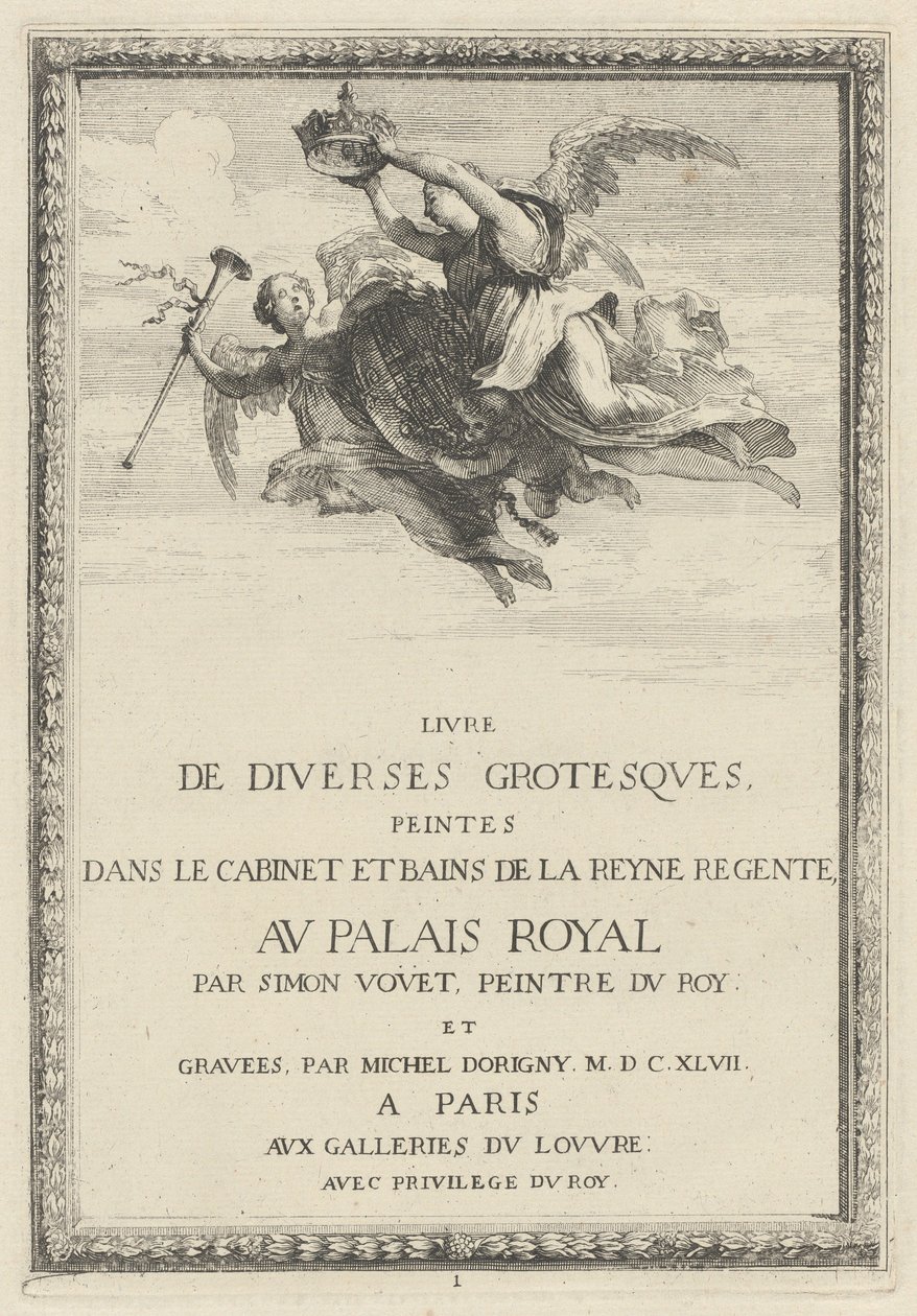 Titelsida av Michel Dorigny, after Simon Vouet