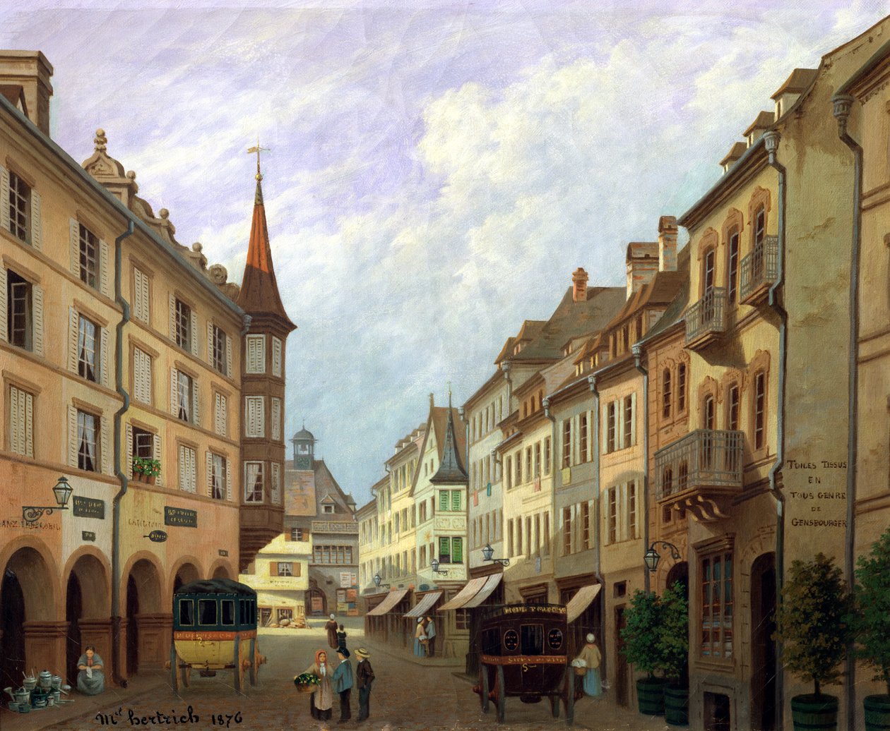 Arkaderna, Grand Rue, Colmar, 1876 av Michel Hertrich