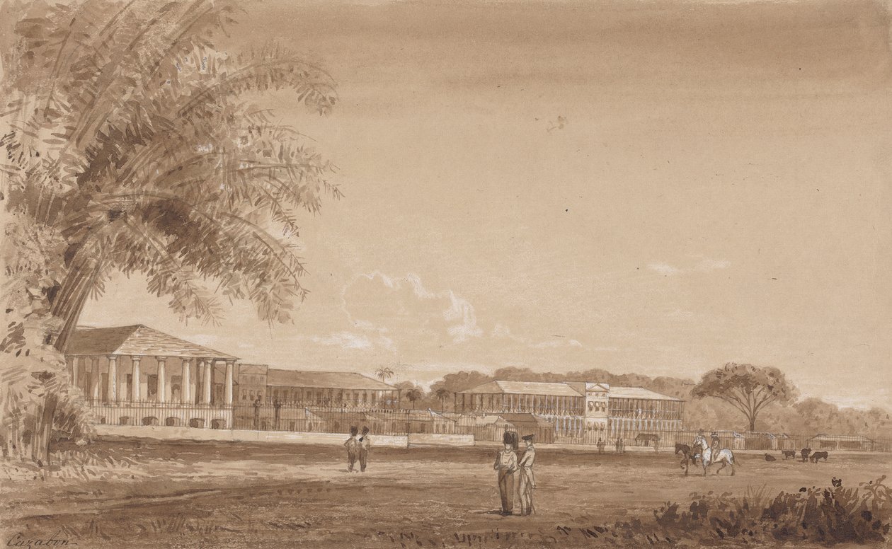St James Barracks av Michel Jean Cazabon