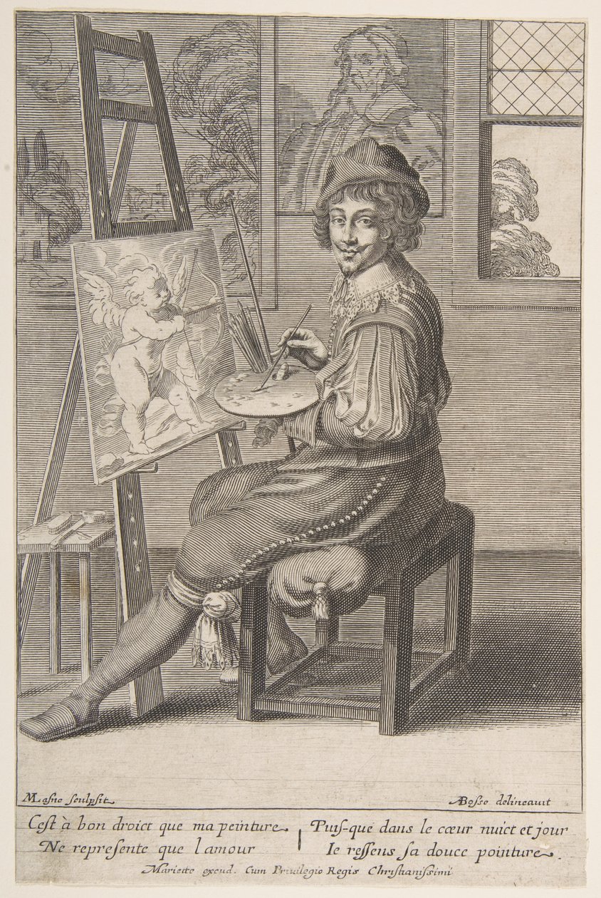 Målare vid ett staffli, 1620-67. av Michel Lasne