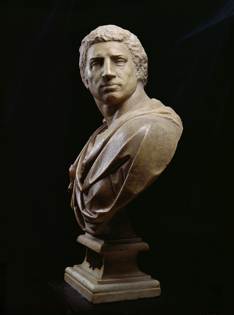 Byst av Brutus (85-42 f.Kr.) c.1540 (marmor) (se även 79848) av Michelangelo Buonarroti