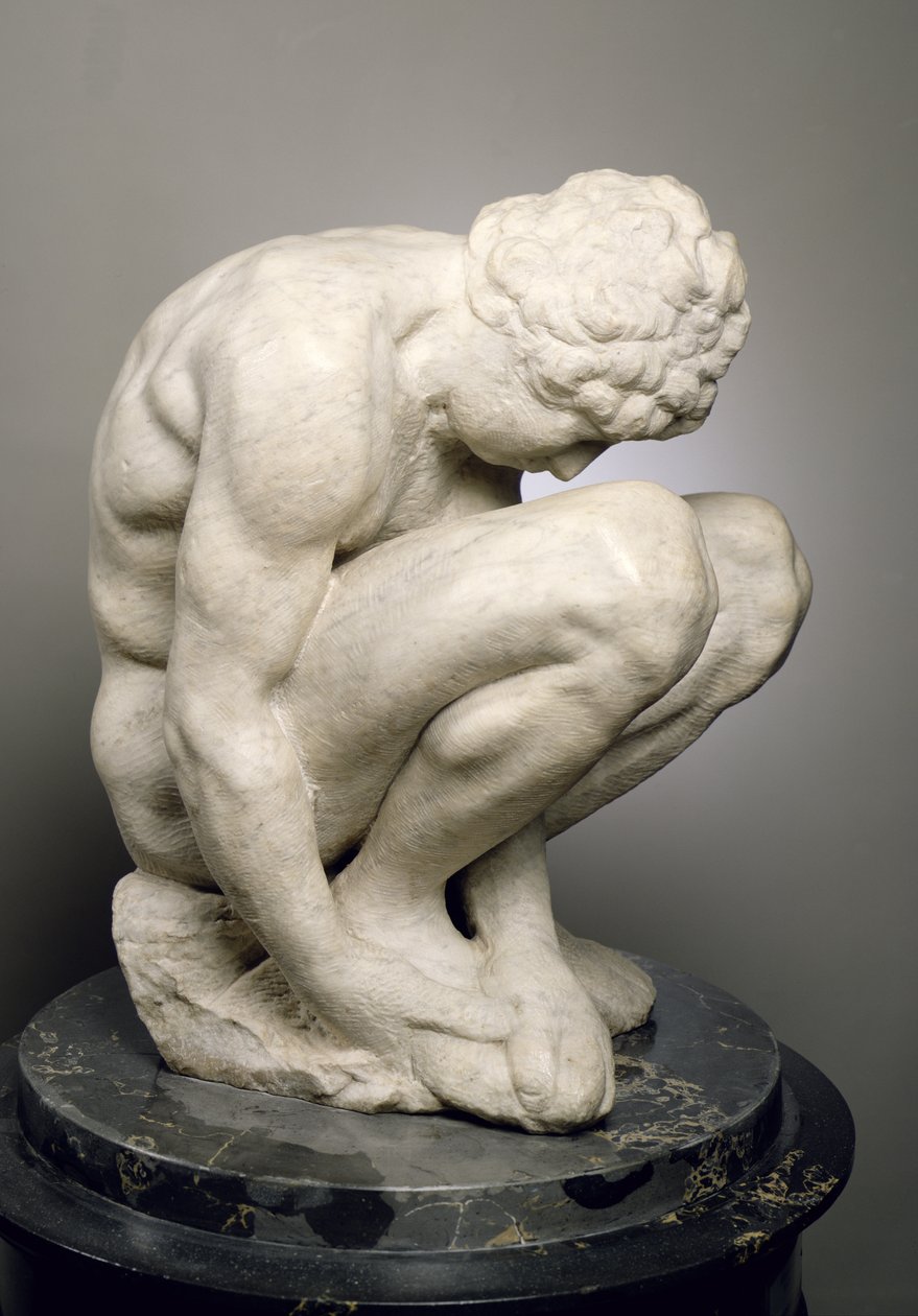 Den hukande pojken, ca 1530-34 (marmor) (se även 73704) av Michelangelo Buonarroti