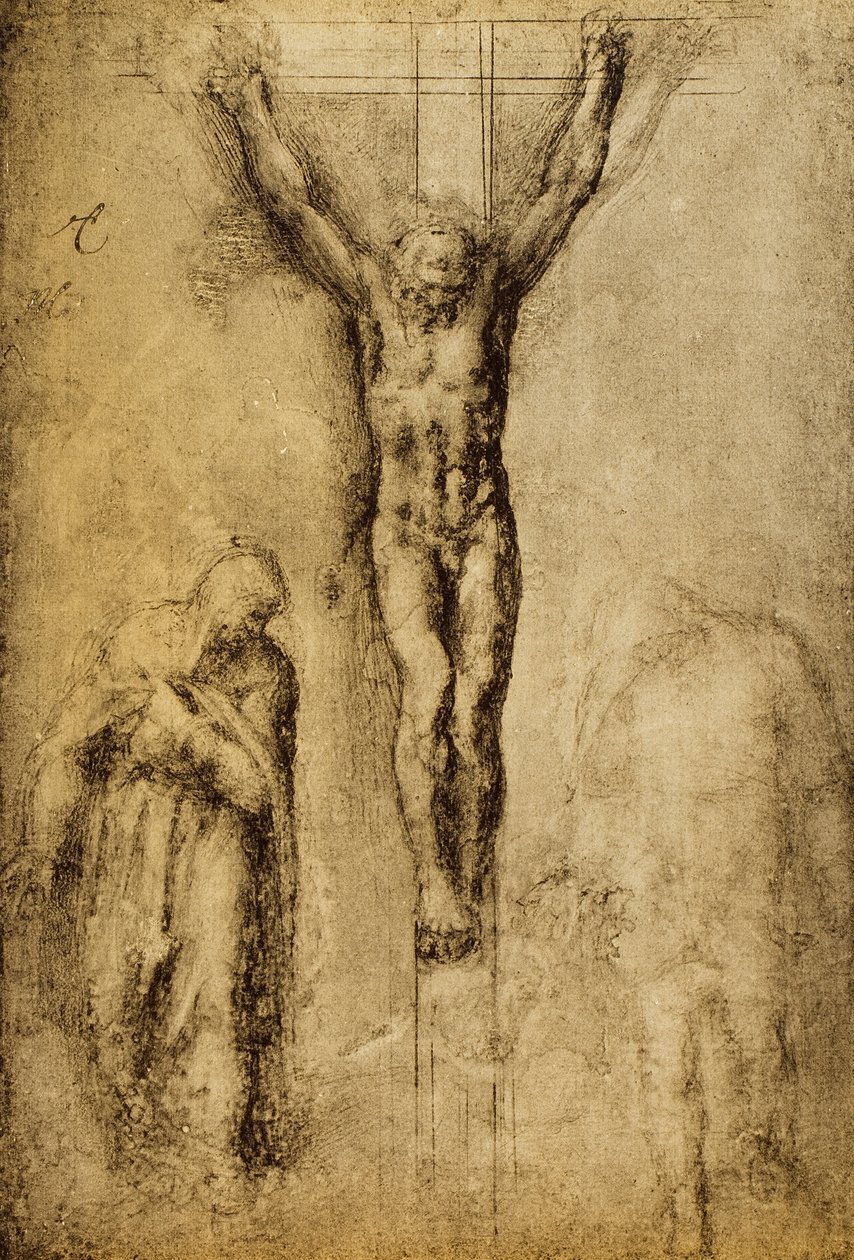 Korsfästelse; teckning av Michelangelo. Louvren, Paris av Michelangelo Buonarroti