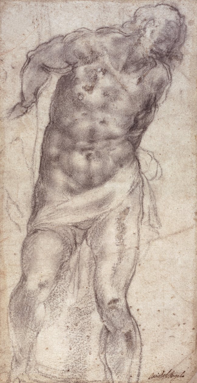 Figurstudie av Michelangelo Buonarroti