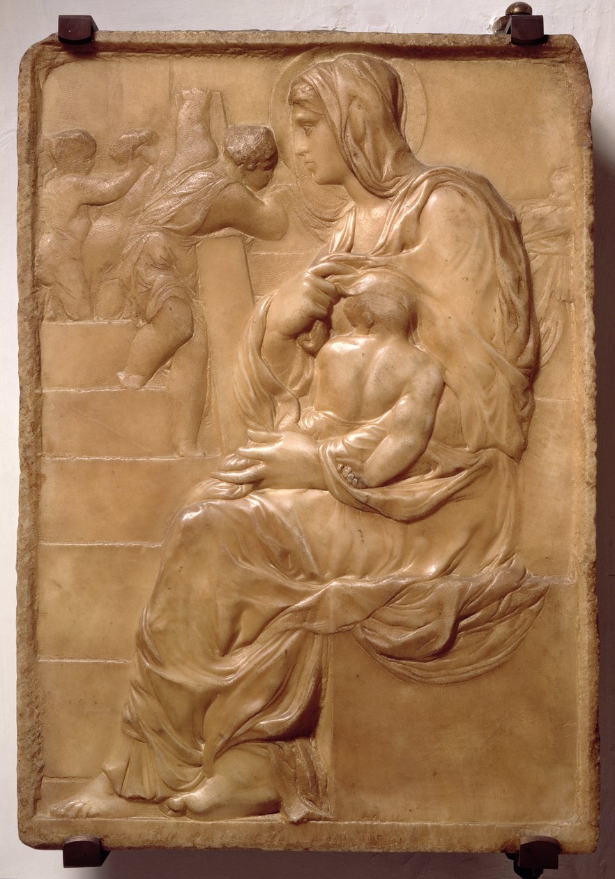Madonna of the Stairs (marmor) av Michelangelo Buonarroti