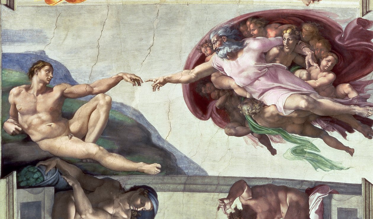 Sixtinska kapellets tak (1508-12): Adams skapelse av Michelangelo Buonarroti