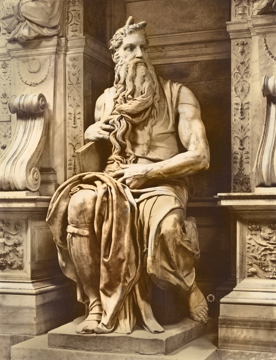 Påven Julius II:s grav 1453-1513 detalj av Moses, 1513-16 marmor av Michelangelo Buonarroti