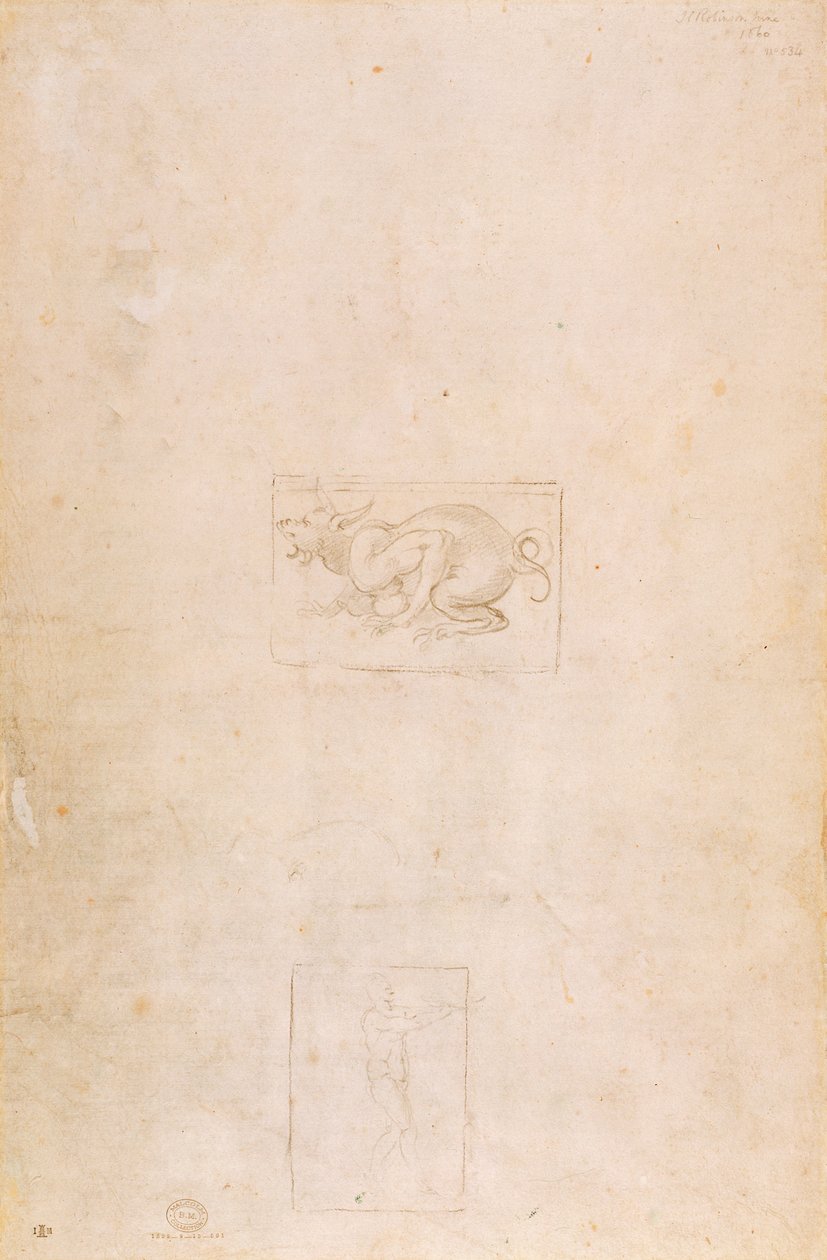 W.54 Utafiti wa joka av Michelangelo Buonarroti