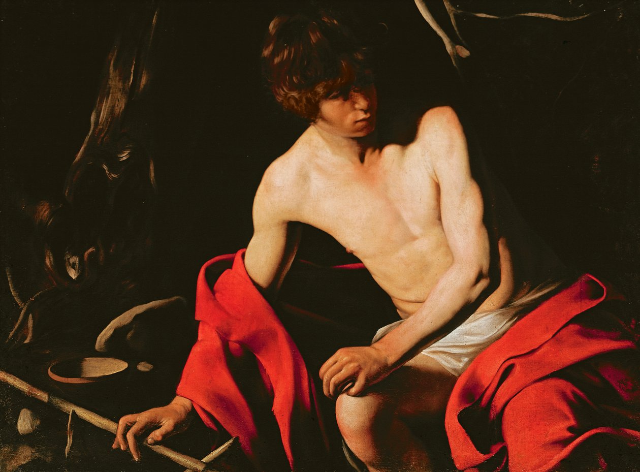 St. Ioane le Papatiso, c.1598-99 swed av Michelangelo Merisi Caravaggio
