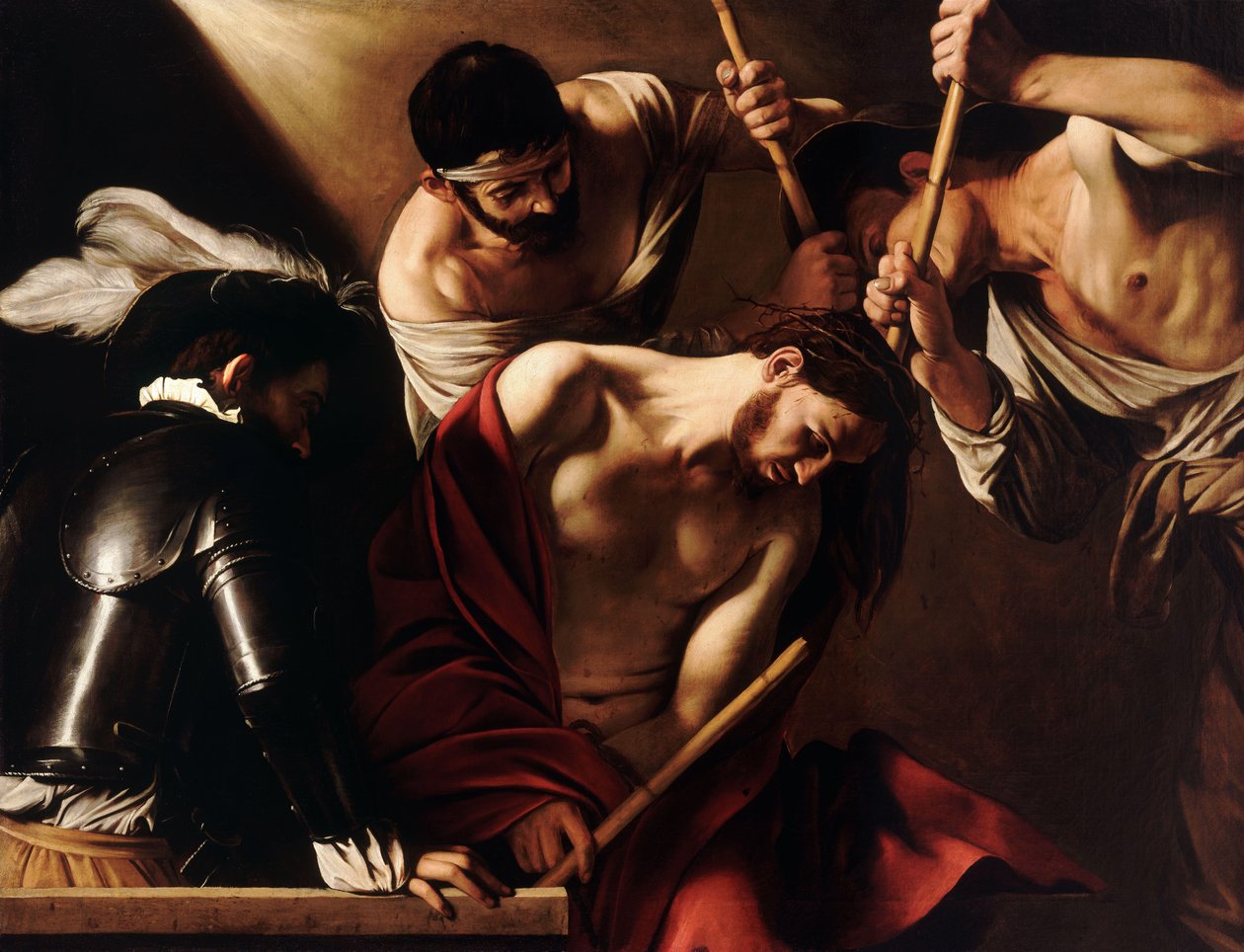 The Crowning with Thorns av Michelangelo Merisi Caravaggio