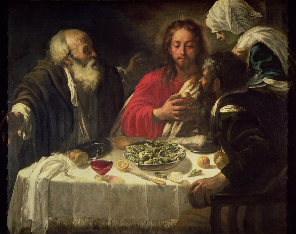 Nattvarden i Emmaus, c.1614-21 av Michelangelo Merisi Caravaggio