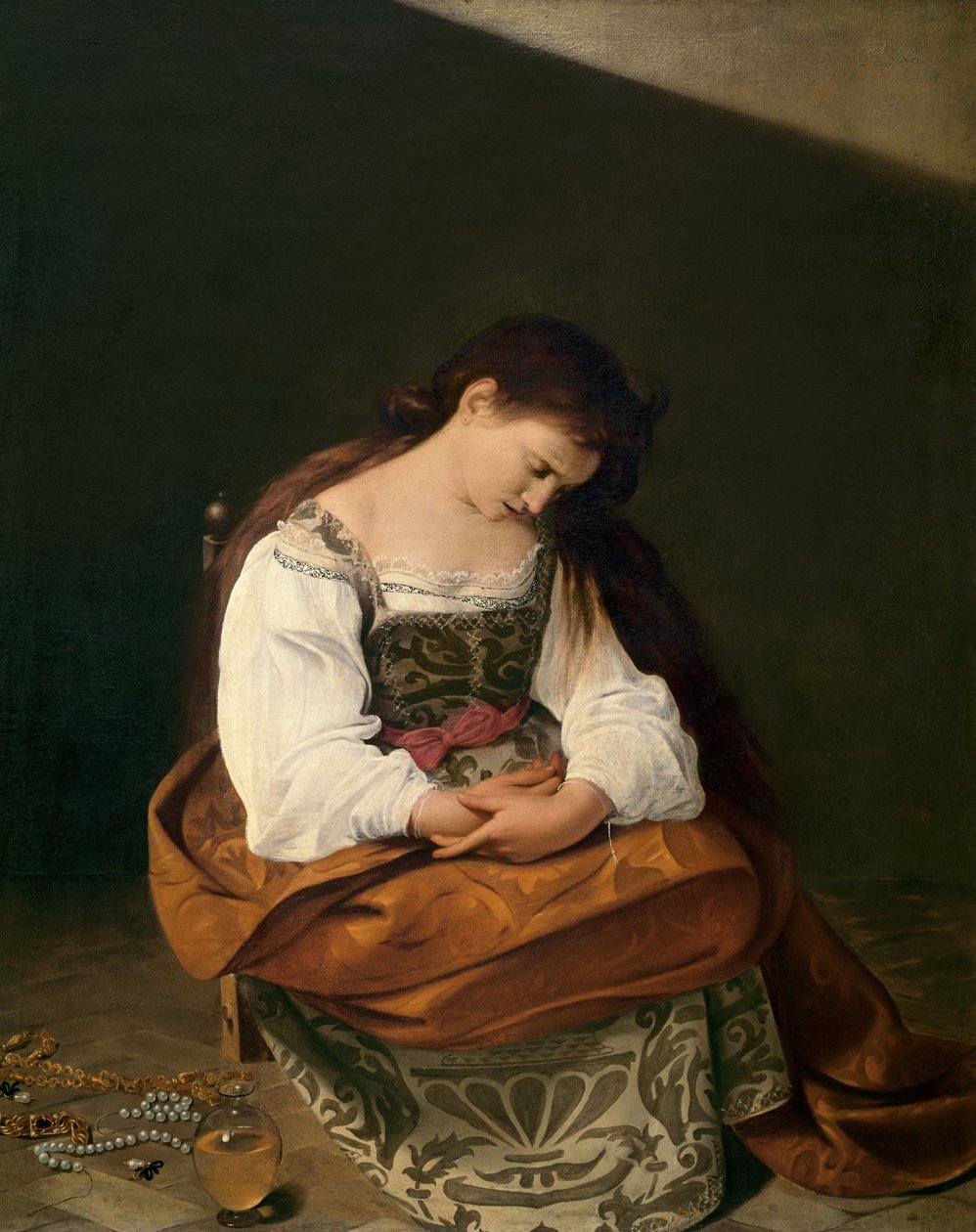 Den ångerfulla Maria Magdalena, 1596-97 av Michelangelo Merisi Caravaggio