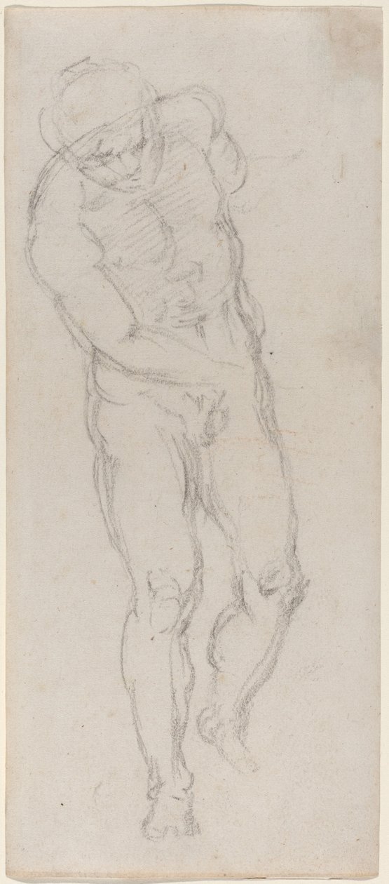 Naken man [recto] av Michelangelo