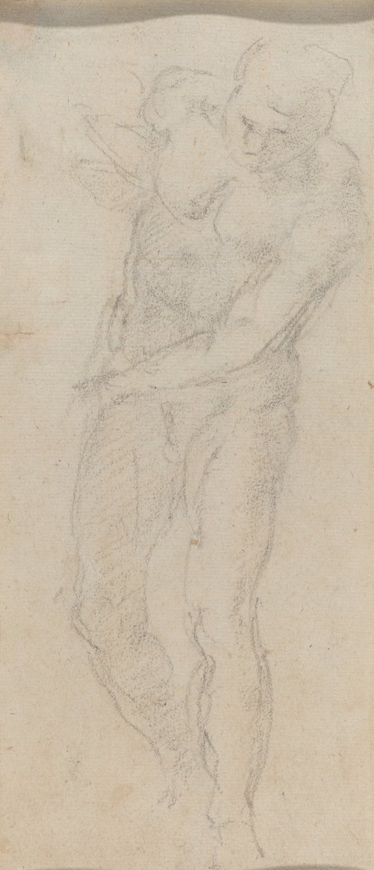 Naken man [verso] av Michelangelo