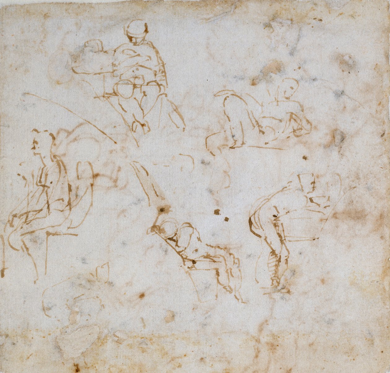 Fem små figurstudier, c1490-1560 av Michelangelo Buonarroti