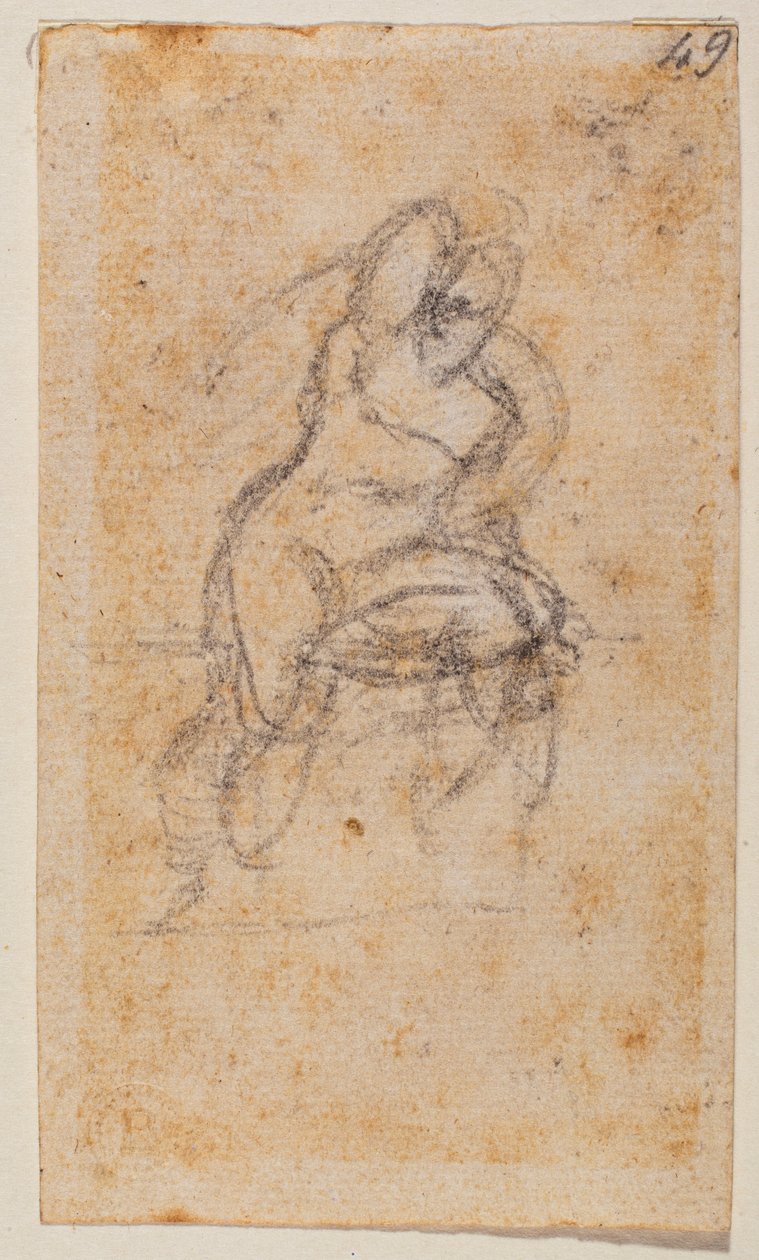 Nakenstudie för Sixtinska kapellet av Michelangelo Buonarroti