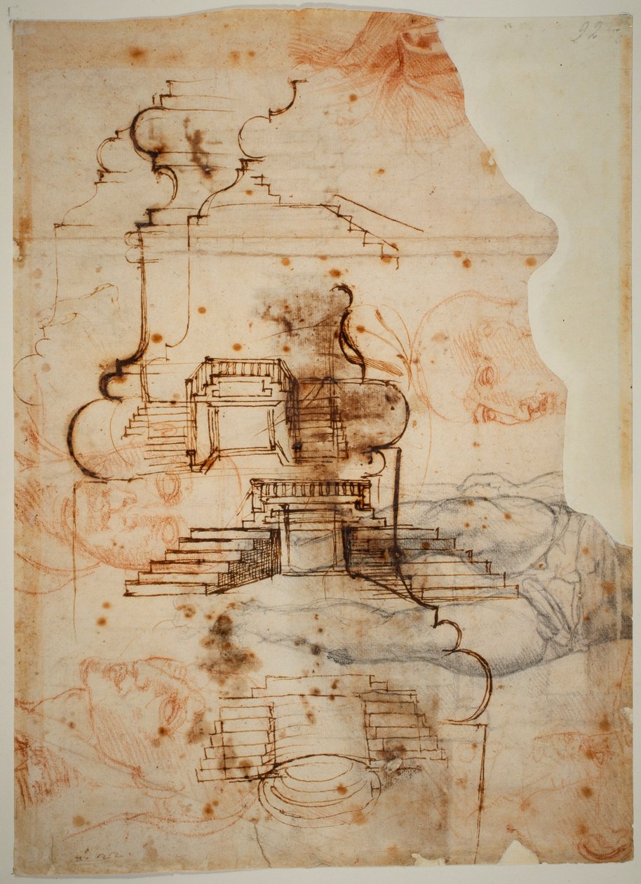 Planer för trappor av Michelangelo Buonarroti