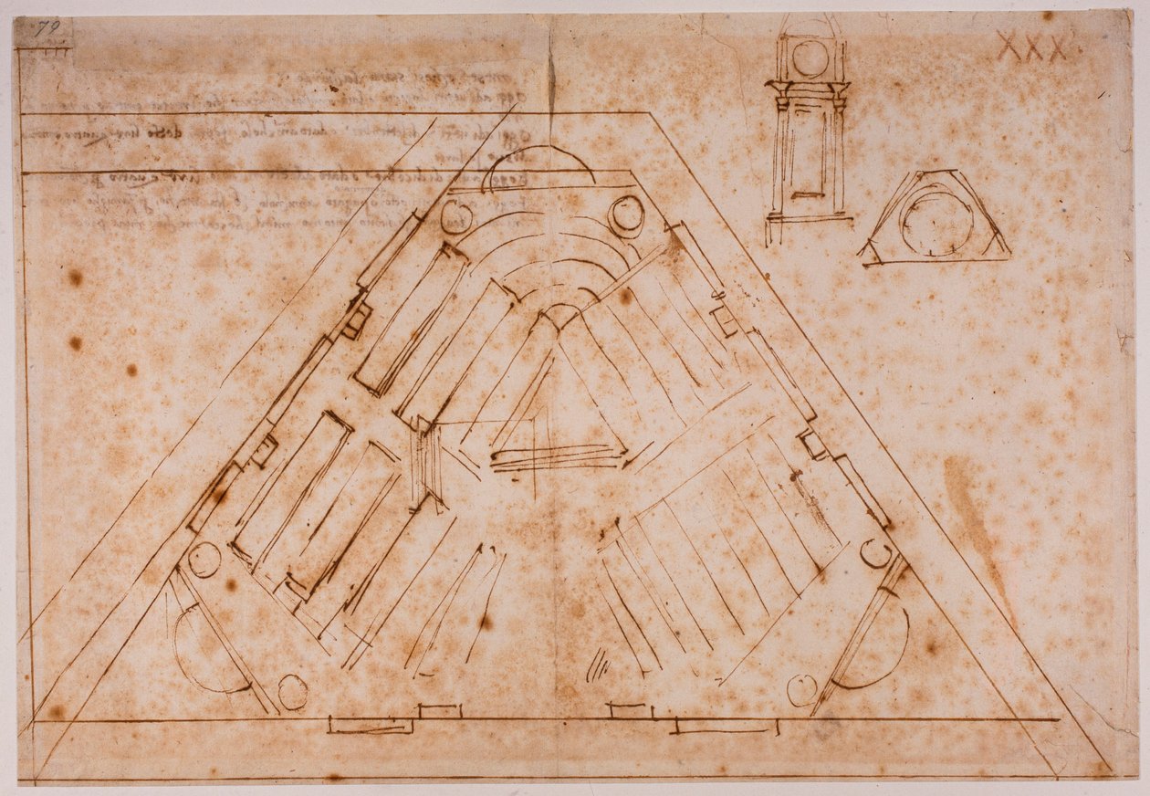 Planer för det "lilla biblioteket av Michelangelo Buonarroti