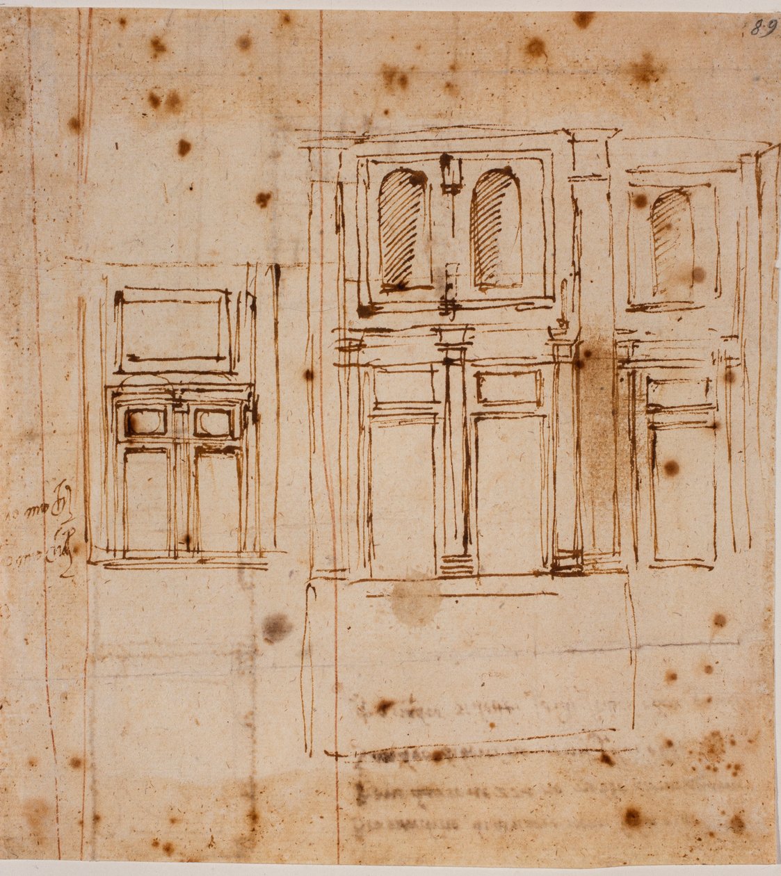 Väggprospekt för Laurentian Chapel av Michelangelo Buonarroti