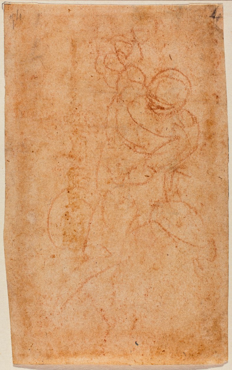 Sittande man naken av Michelangelo Buonarroti