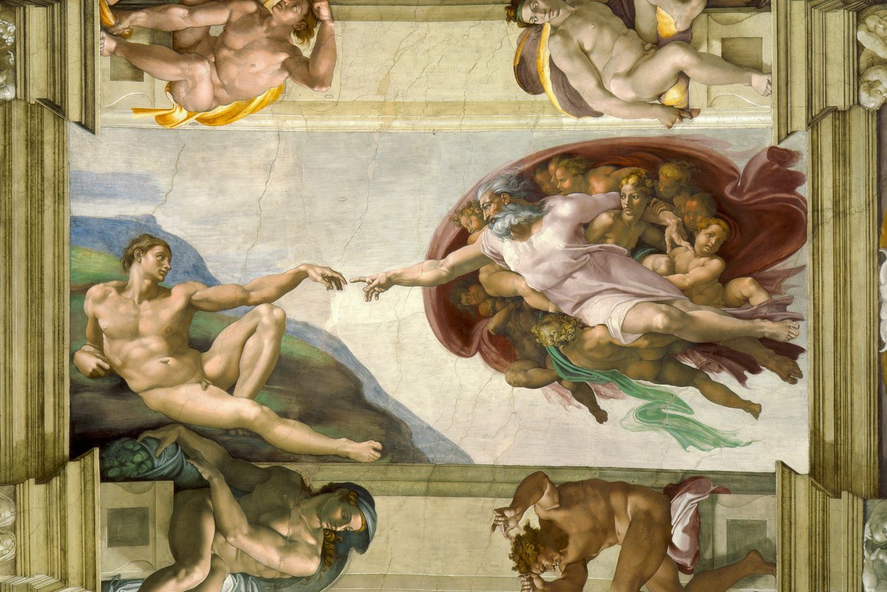 Sixtinska kapellets tak (1508-12): Adams skapelse av Michelangelo Buonarroti