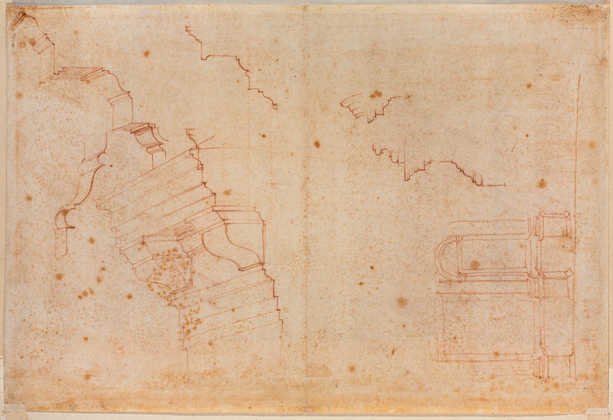 Studier från romerska monument, 1500-talet (teckning) av Michelangelo Buonarroti