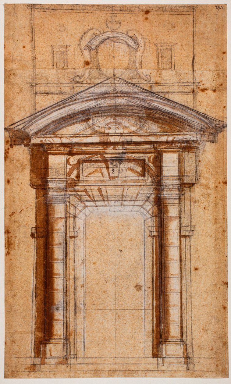 Studie för Porta Pia av Michelangelo Buonarroti