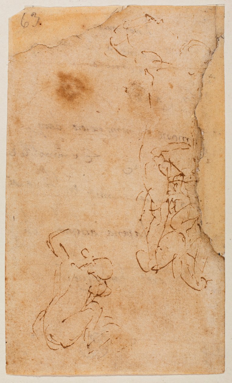Studie av siffror av Michelangelo Buonarroti