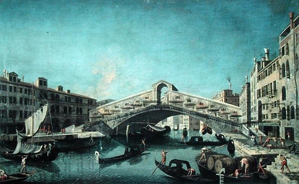 Rialtobron, Venedig av Michele Marieschi
