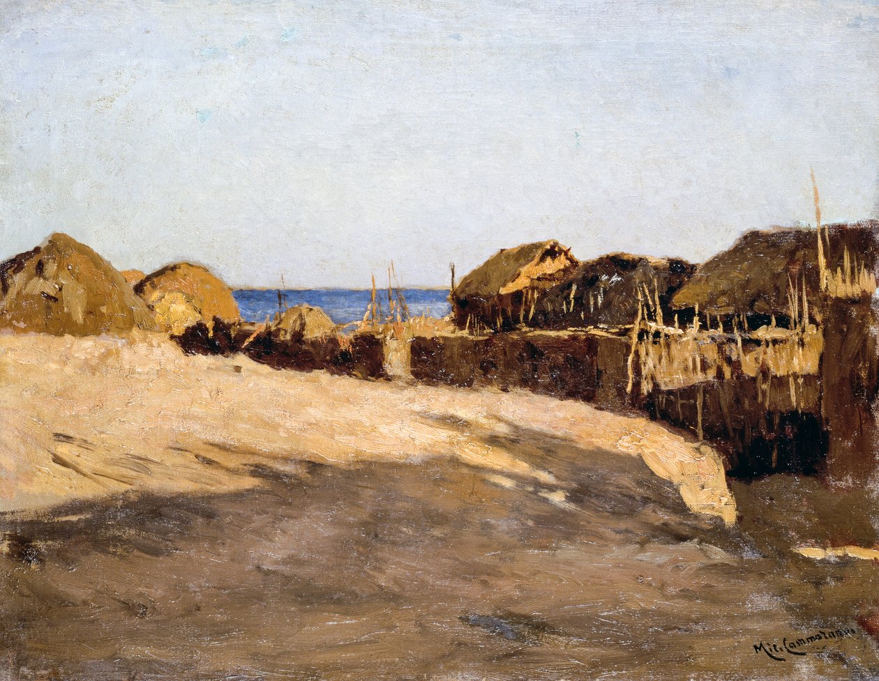 Eritreanskt landskap, av Michele Cammarano (1835-1920) av Michele Cammarano