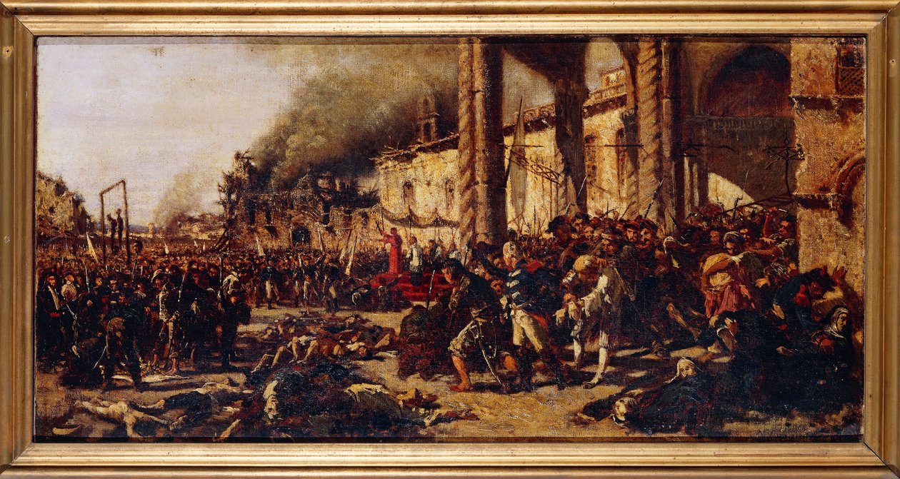 Italien, Neapel, slakten av Altamura av Michele Cammarano