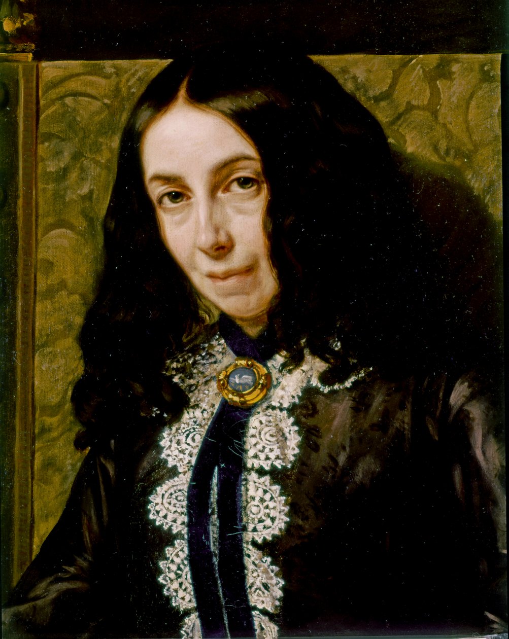 Elizabeth Barrett BROWNING, Porträtt detalj av Michele Gordigiani