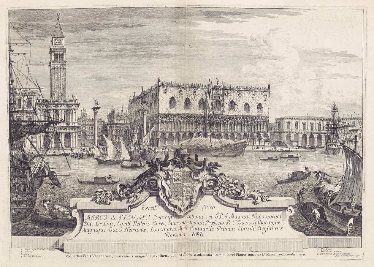Magnifik och selektiv utsikt över staden Venedig av Michele Marieschi